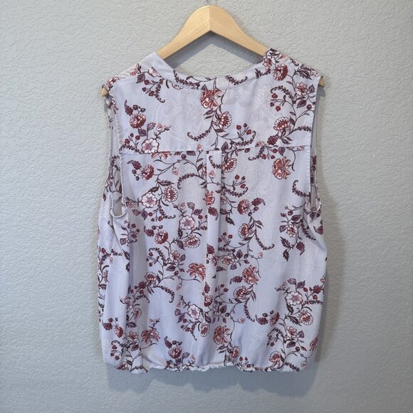 Soho New York & Company Jeans Blouse Sleeveless Purple Floral Summer Womens XXL - Picture 8 of 11
